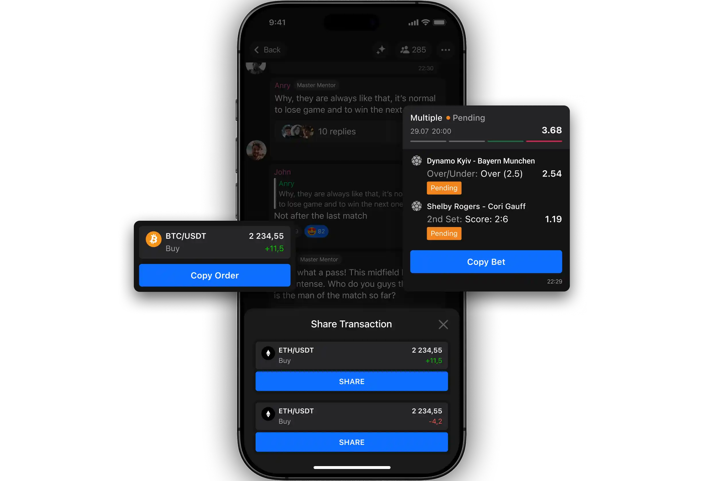 Copy & share widgets
